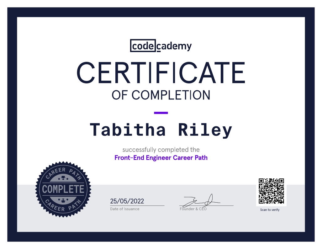 Front-End Engineer Certificate